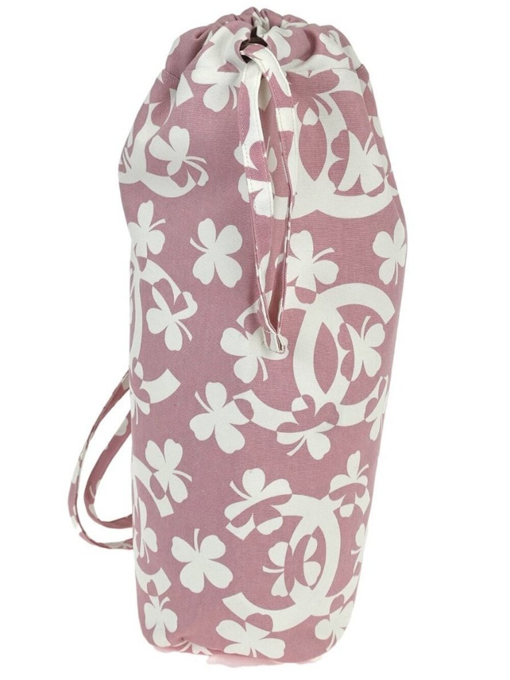 Chanel Pink Canvas Drawstring Shoulder Bag 181990